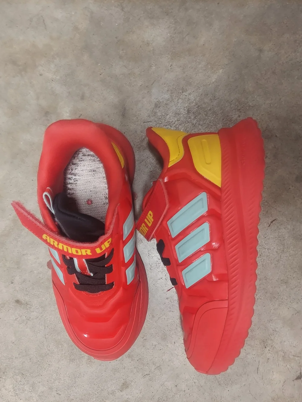 Kids Size 11K Red 'Armor Up' Adidas Sneakers